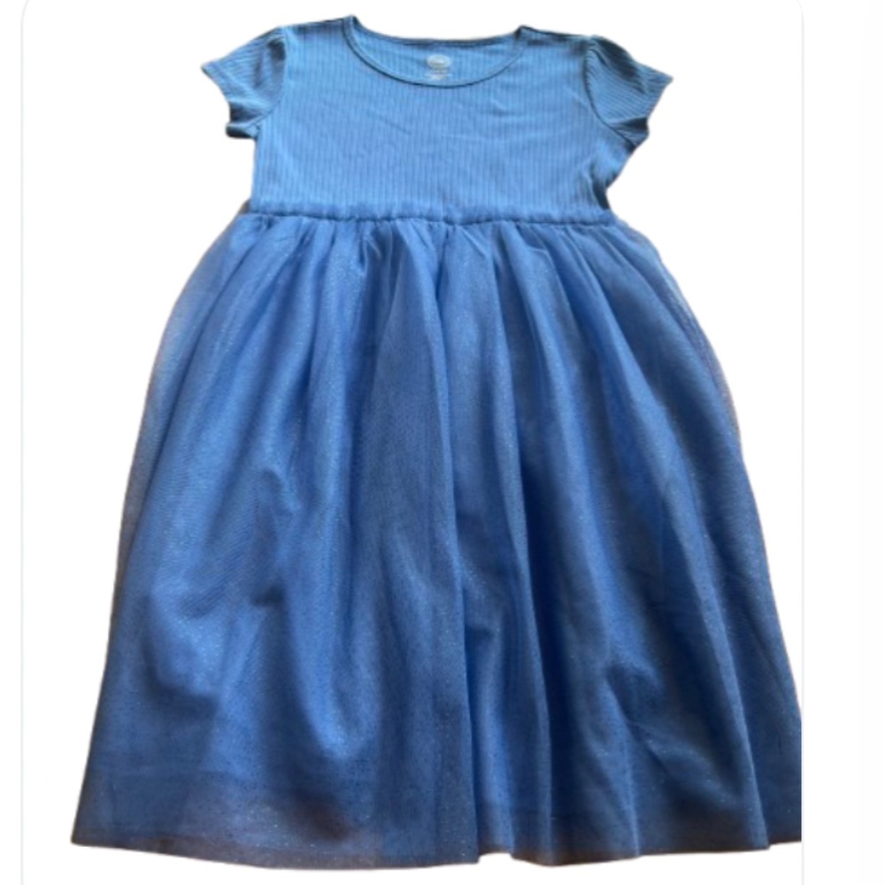 Girl's Dress sparkles on tulle NEW sz  10-12 little girl's beautiful blue!